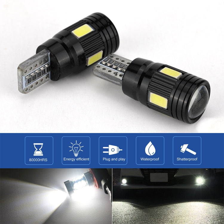 2 PCS LED Light Bulb 6000K White Super Bright 168 2825 W5W T10 Decoder Replacement, For Car Dome Map Side Marker Door Courtesy License Plate Lights