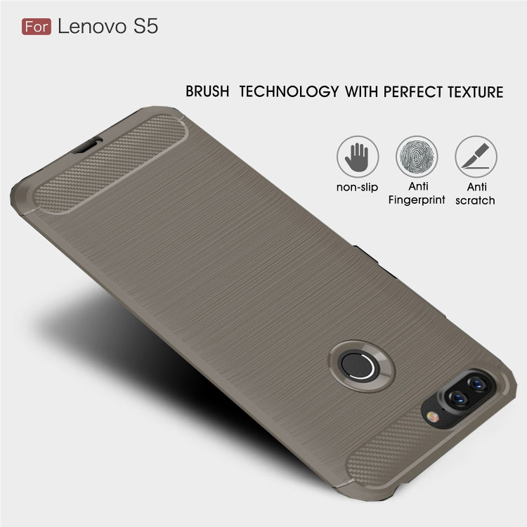 Brushed Texture Carbon Fiber Shockproof TPU Case for Lenovo S5