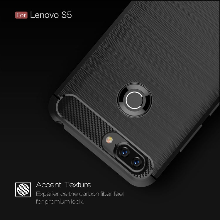 Brushed Texture Carbon Fiber Shockproof TPU Case for Lenovo S5
