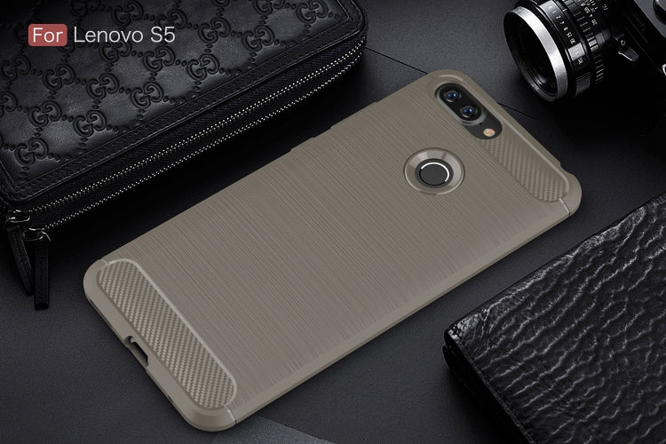 Brushed Texture Carbon Fiber Shockproof TPU Case for Lenovo S5