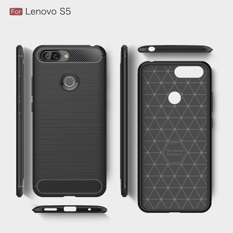 Brushed Texture Carbon Fiber Shockproof TPU Case for Lenovo S5