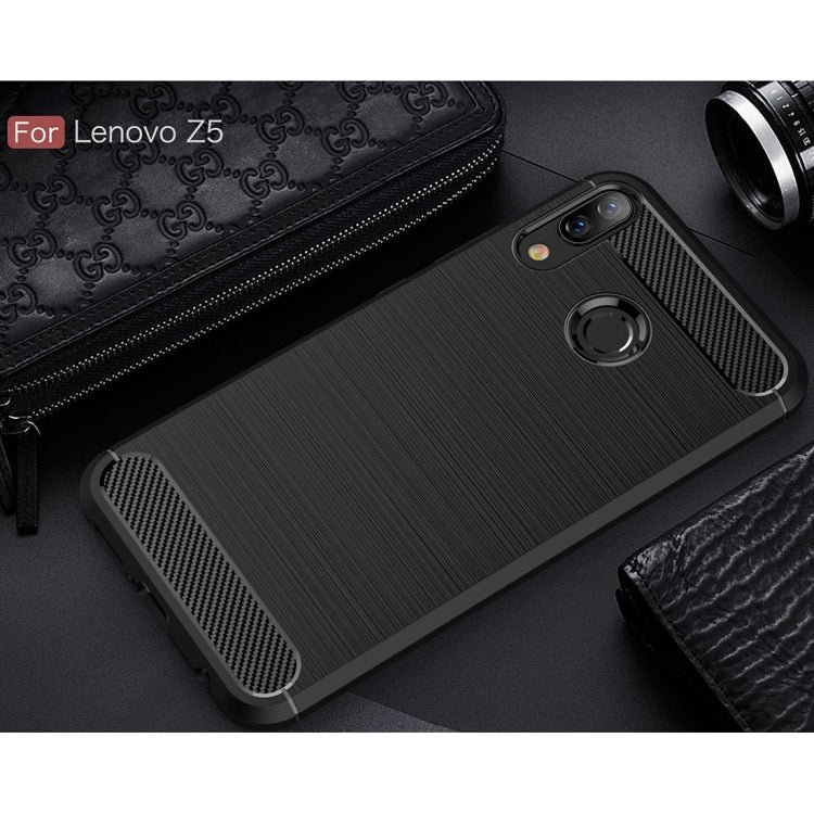 Brushed Texture Carbon Fiber Shockproof TPU Case for Lenovo Z5