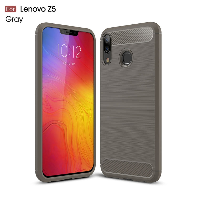 Brushed Texture Carbon Fiber Shockproof TPU Case for Lenovo Z5