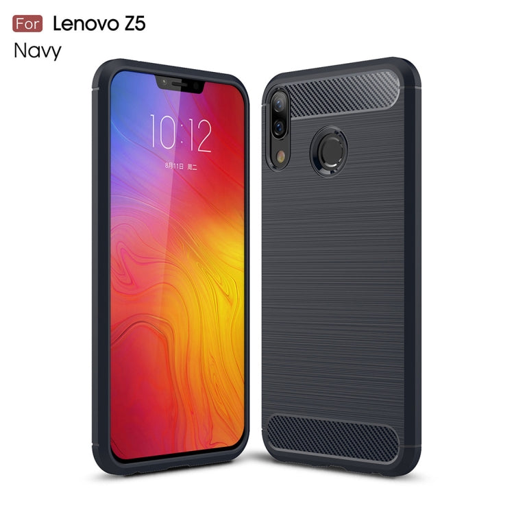 Brushed Texture Carbon Fiber Shockproof TPU Case for Lenovo Z5