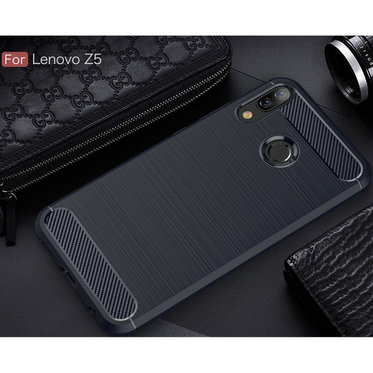 Brushed Texture Carbon Fiber Shockproof TPU Case for Lenovo Z5