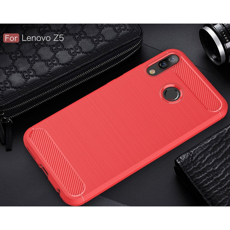 Brushed Texture Carbon Fiber Shockproof TPU Case for Lenovo Z5