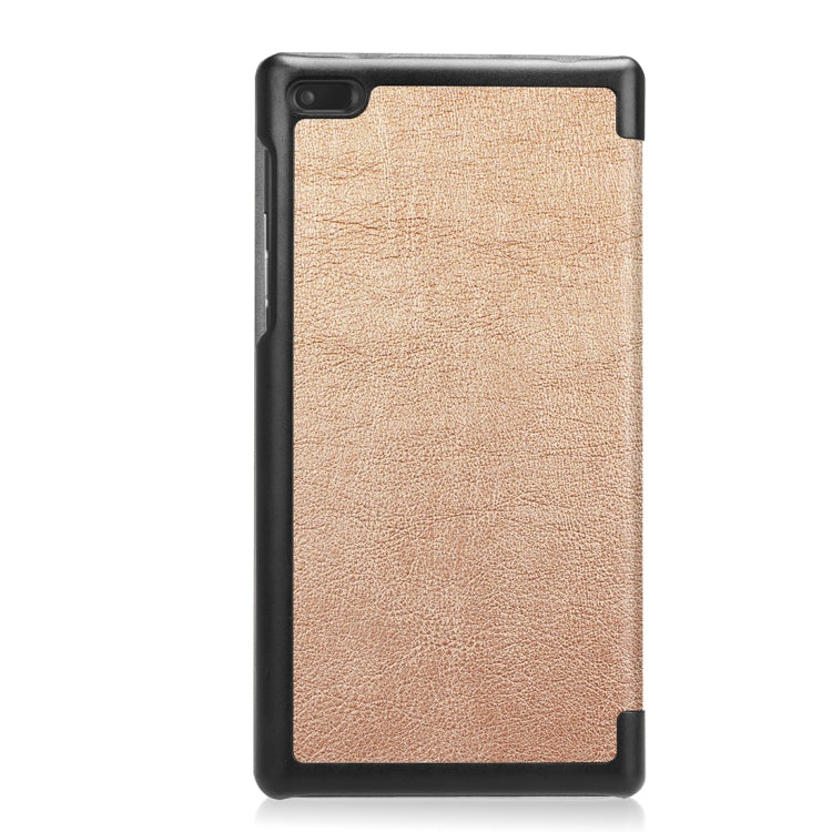 For Lenovo Tab 7 / Tab 4 (TB-7504F / TB-7504N / TB-7504X) Tri-Fold Custer Texture Horizontal Flip PU Leather Protective Case with Holder