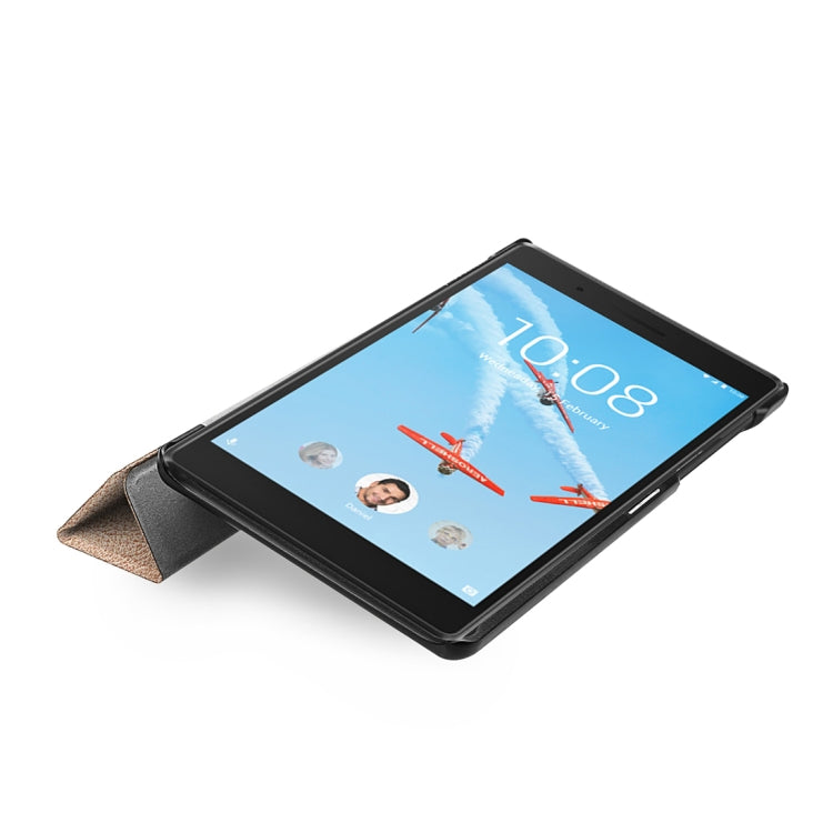 For Lenovo Tab 7 / Tab 4 (TB-7504F / TB-7504N / TB-7504X) Tri-Fold Custer Texture Horizontal Flip PU Leather Protective Case with Holder