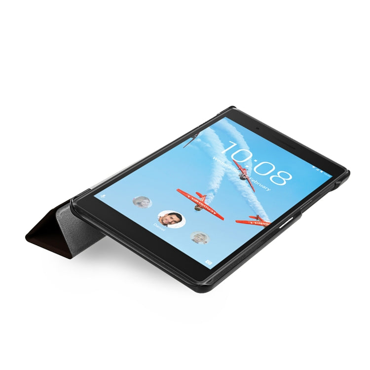 For Lenovo Tab 7 / Tab 4 (TB-7504F / TB-7504N / TB-7504X) Tri-Fold Custer Texture Horizontal Flip PU Leather Protective Case with Holder