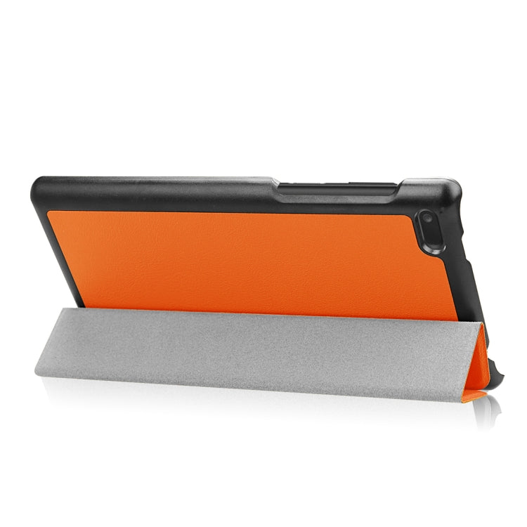 For Lenovo Tab 7 / Tab 4 (TB-7504F / TB-7504N / TB-7504X) Tri-Fold Custer Texture Horizontal Flip PU Leather Protective Case with Holder