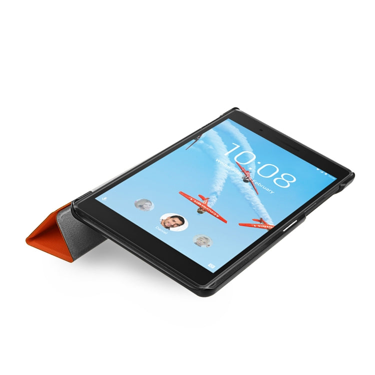 For Lenovo Tab 7 / Tab 4 (TB-7504F / TB-7504N / TB-7504X) Tri-Fold Custer Texture Horizontal Flip PU Leather Protective Case with Holder