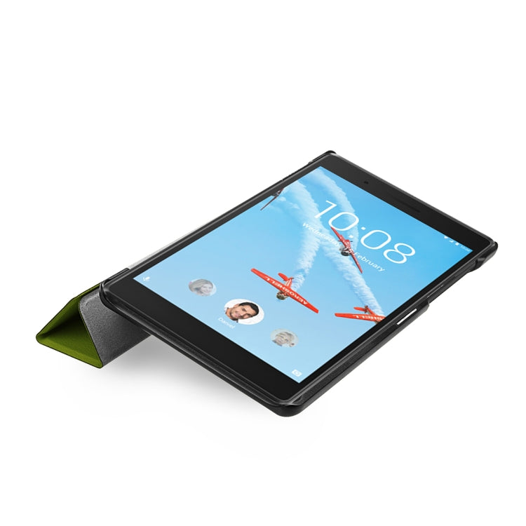 For Lenovo Tab 7 / Tab 4 (TB-7504F / TB-7504N / TB-7504X) Tri-Fold Custer Texture Horizontal Flip PU Leather Protective Case with Holder