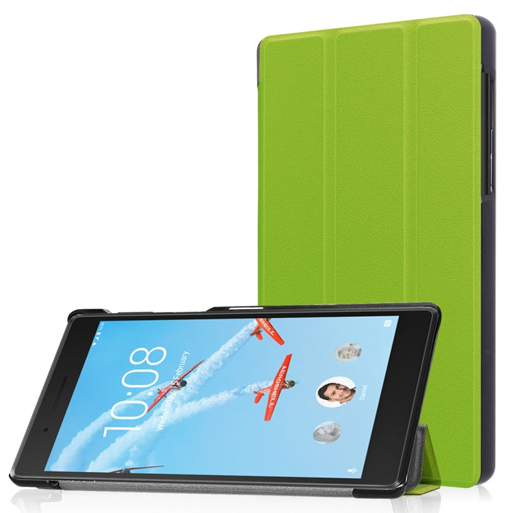 For Lenovo Tab 7 / Tab 4 (TB-7504F / TB-7504N / TB-7504X) Tri-Fold Custer Texture Horizontal Flip PU Leather Protective Case with Holder