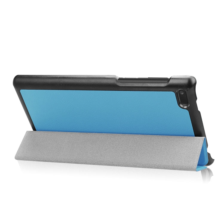 For Lenovo Tab 7 / Tab 4 (TB-7504F / TB-7504N / TB-7504X) Tri-Fold Custer Texture Horizontal Flip PU Leather Protective Case with Holder
