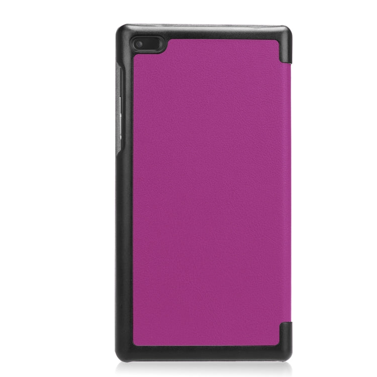 For Lenovo Tab 7 / Tab 4 (TB-7504F / TB-7504N / TB-7504X) Tri-Fold Custer Texture Horizontal Flip PU Leather Protective Case with Holder