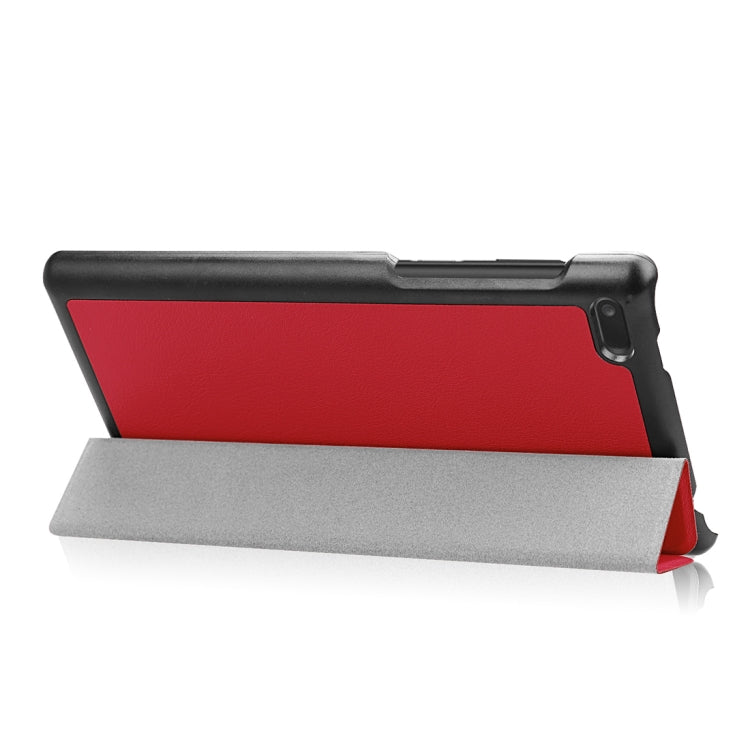 For Lenovo Tab 7 / Tab 4 (TB-7504F / TB-7504N / TB-7504X) Tri-Fold Custer Texture Horizontal Flip PU Leather Protective Case with Holder