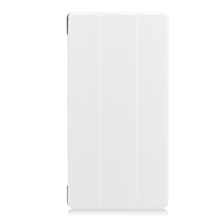 For Lenovo Tab 7 / Tab 4 (TB-7504F / TB-7504N / TB-7504X) Tri-Fold Custer Texture Horizontal Flip PU Leather Protective Case with Holder