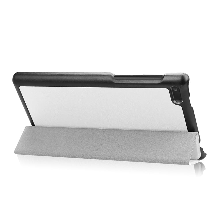 For Lenovo Tab 7 / Tab 4 (TB-7504F / TB-7504N / TB-7504X) Tri-Fold Custer Texture Horizontal Flip PU Leather Protective Case with Holder