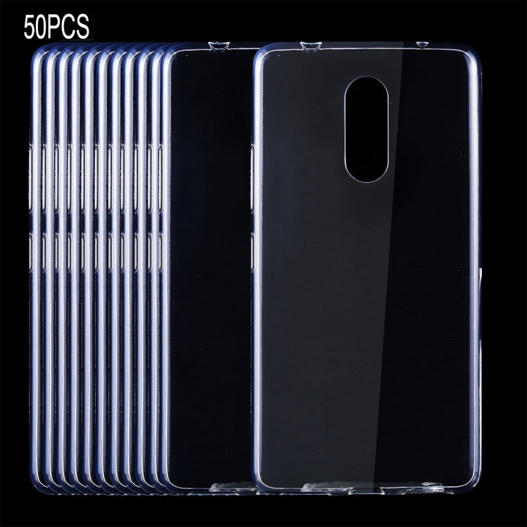 50 PCS for Lenovo K6 Note 0.75mm Ultra-thin Transparent TPU Protective Case