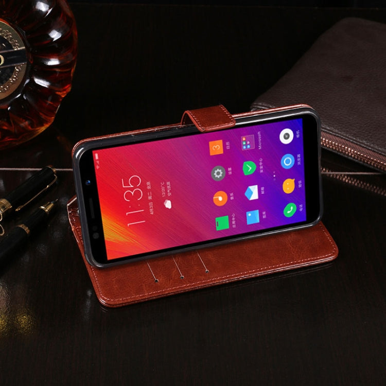 idewei Crazy Horse Texture Horizontal Flip Leather Case for Lenovo A5, with Card Slot / Holder / Wallet