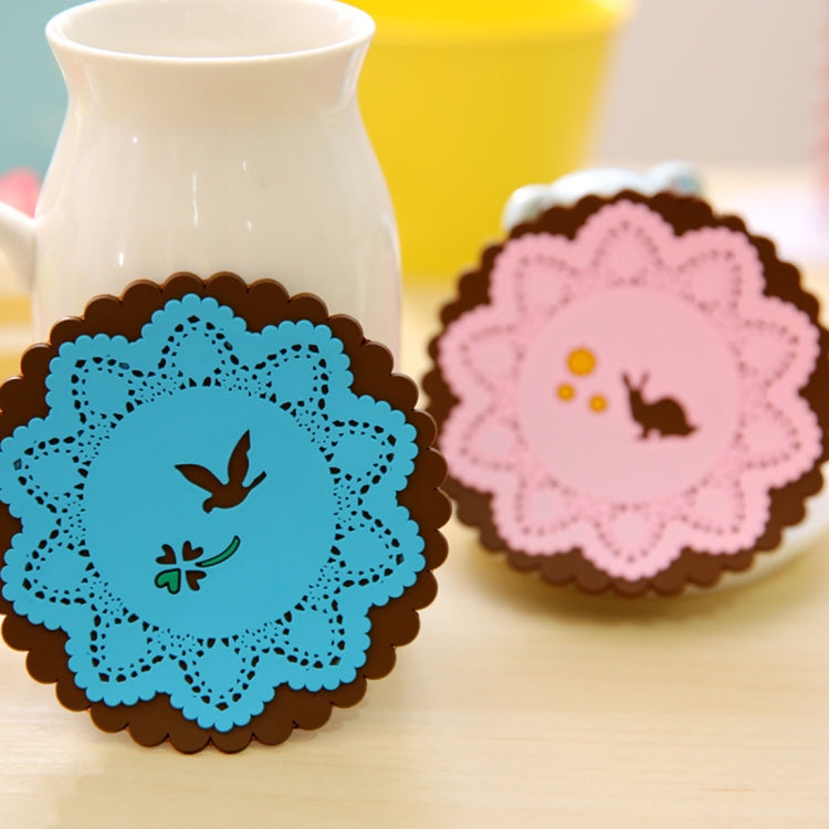 4 PCS Lace Silicone Coaster, Random Color Delivery