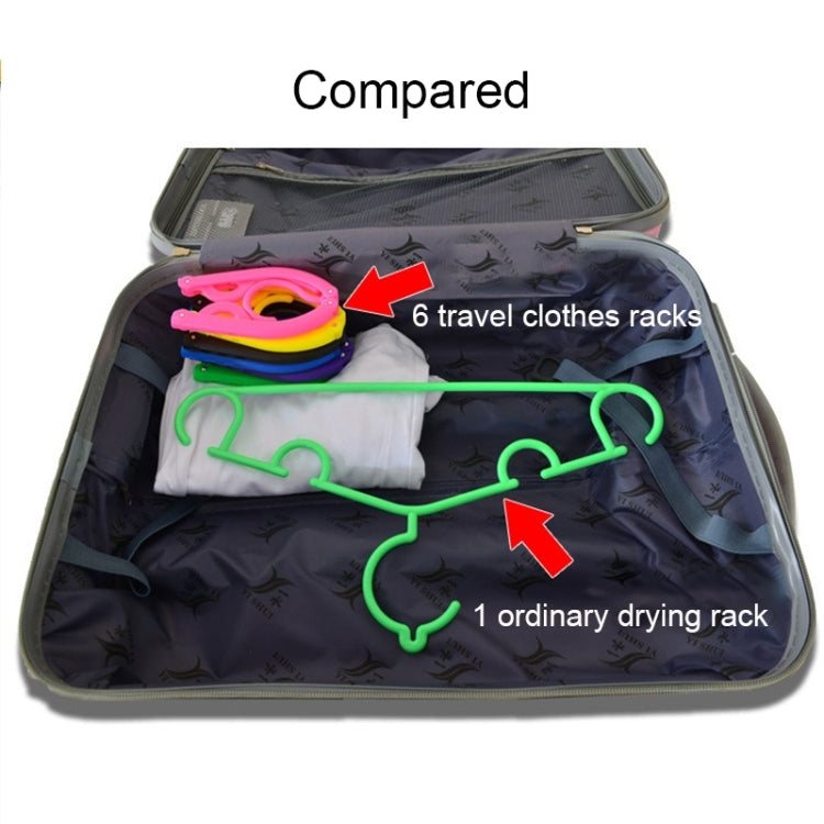 5 PCS Portable Folding Multifunctional Clothes Hanger Home Traveling Outdoor Telescopic Anti-skid Magic Drying Clothes Rack, Random Color Delivery