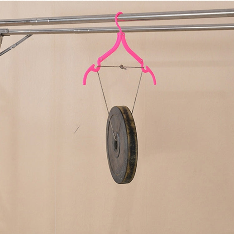 5 PCS Portable Folding Multifunctional Clothes Hanger Home Traveling Outdoor Telescopic Anti-skid Magic Drying Clothes Rack, Random Color Delivery