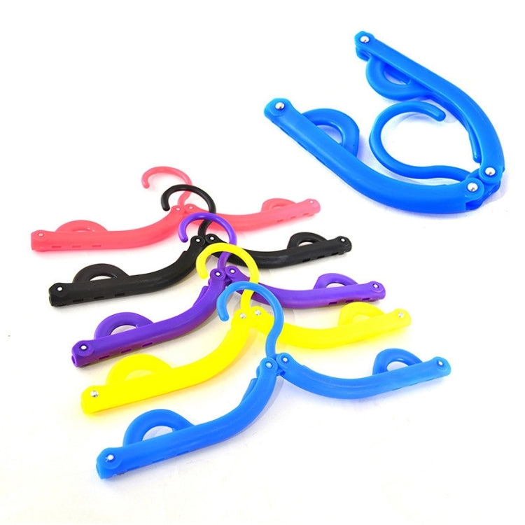 5 PCS Portable Folding Multifunctional Clothes Hanger Home Traveling Outdoor Telescopic Anti-skid Magic Drying Clothes Rack, Random Color Delivery