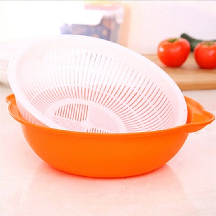 2 Pack Plastic Circular Double Vegetable Basket