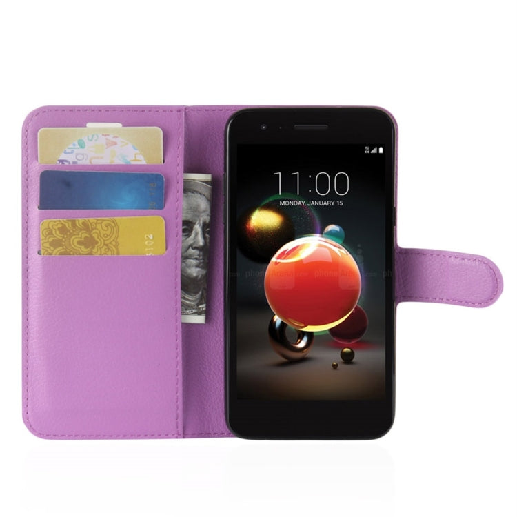 For LG Aristo 2 Litchi Texture Horizontal Flip Leather Case with Wallet & Holder & Card Slots