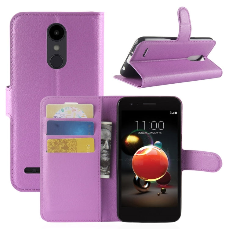 For LG Aristo 2 Litchi Texture Horizontal Flip Leather Case with Wallet & Holder & Card Slots