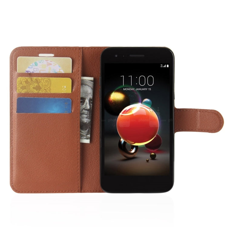 For LG Aristo 2 Litchi Texture Horizontal Flip Leather Case with Wallet & Holder & Card Slots
