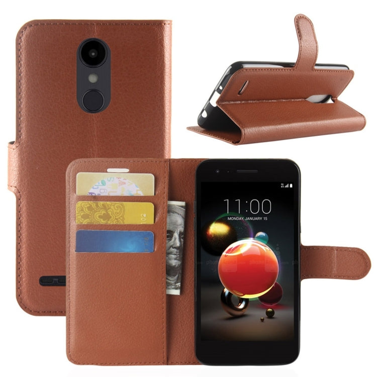For LG Aristo 2 Litchi Texture Horizontal Flip Leather Case with Wallet & Holder & Card Slots