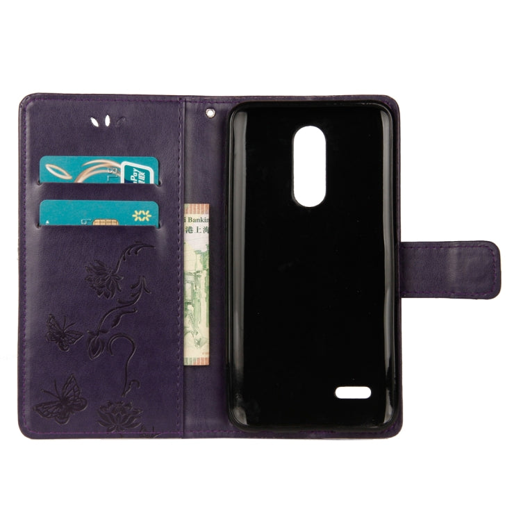 For LG K10 (2018) Lotus Butterfly Pattern Horizontal Flip Leather Case with Holder & Card Slots & Wallet & Lanyard