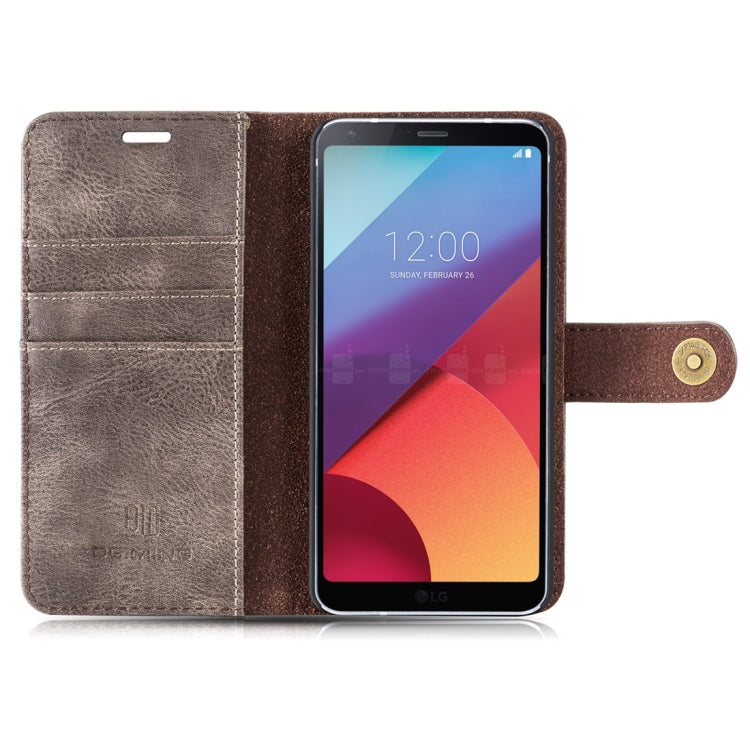 DG.MING for LG G6 Crazy Horse Texture Horizontal Flip Detachable Magnetic Protective Case with Holder & Card Slots & Wallet