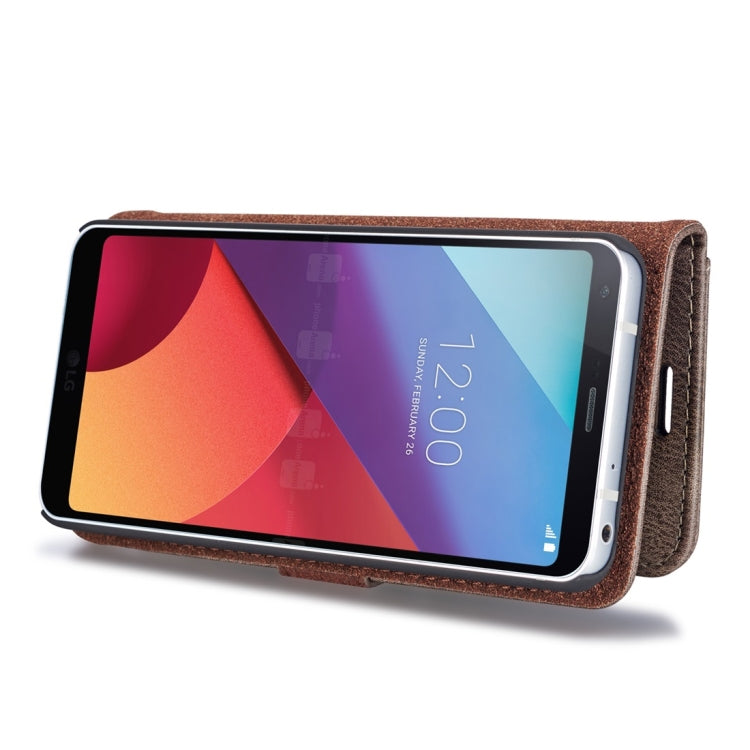 DG.MING for LG G6 Crazy Horse Texture Horizontal Flip Detachable Magnetic Protective Case with Holder & Card Slots & Wallet