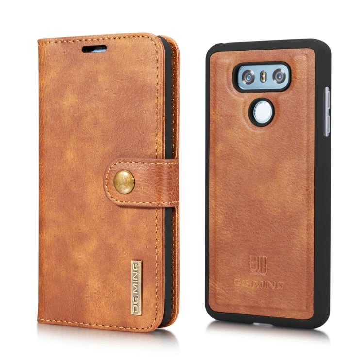 DG.MING for LG G6 Crazy Horse Texture Horizontal Flip Detachable Magnetic Protective Case with Holder & Card Slots & Wallet