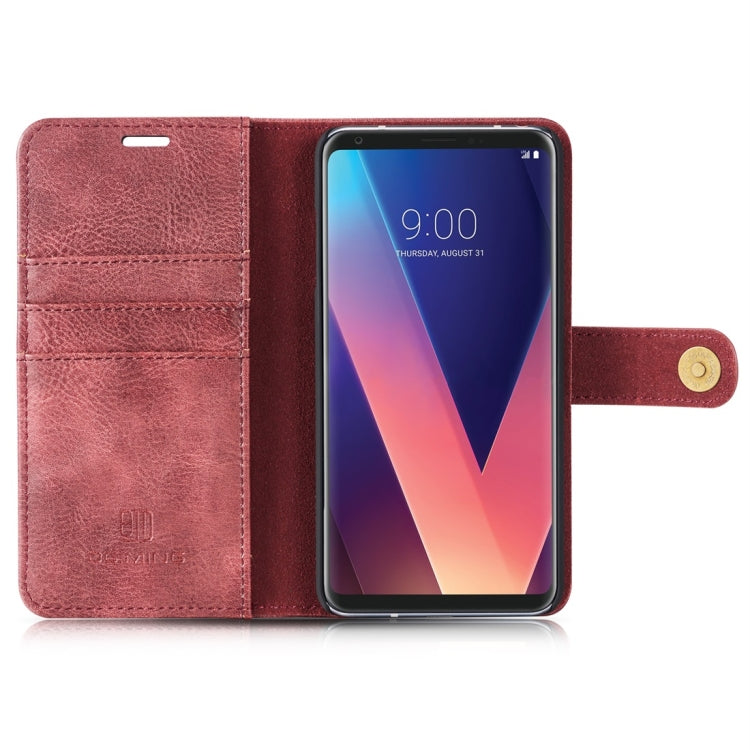 DG.MING for LG V30 Crazy Horse Texture Horizontal Flip Detachable Magnetic Protective Case with Holder & Card Slots & Wallet