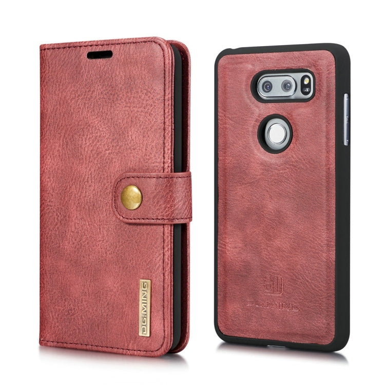 DG.MING for LG V30 Crazy Horse Texture Horizontal Flip Detachable Magnetic Protective Case with Holder & Card Slots & Wallet