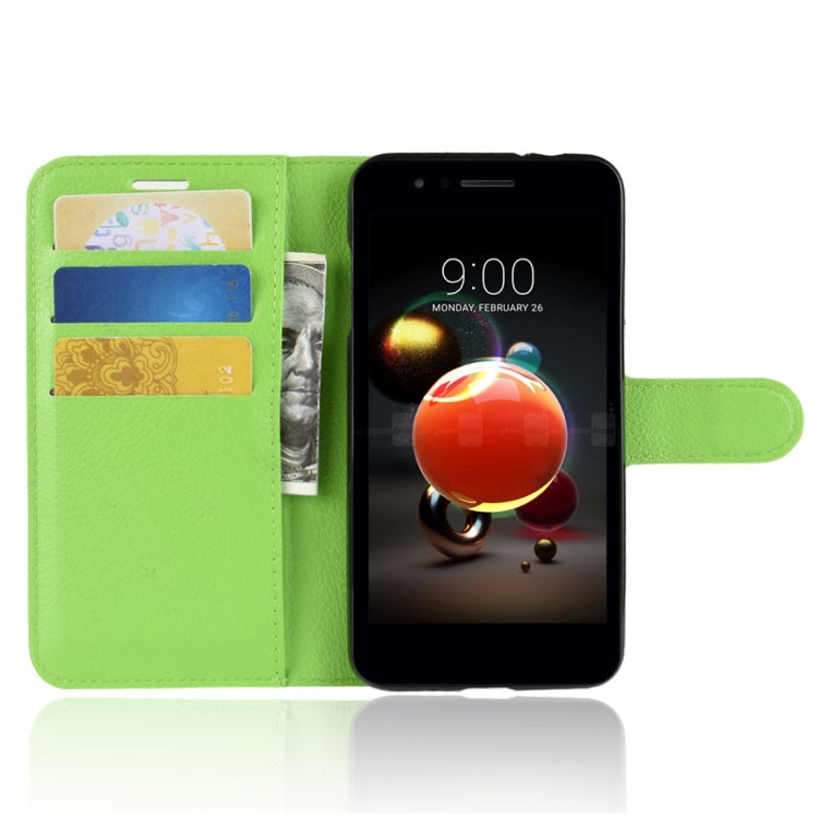 For LG K8 (2018) Litchi Texture Horizontal Flip Leather Case with Wallet & Holder & Card Slots