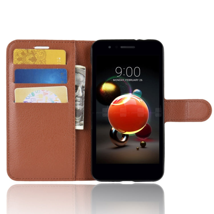 For LG K8 (2018) Litchi Texture Horizontal Flip Leather Case with Wallet & Holder & Card Slots