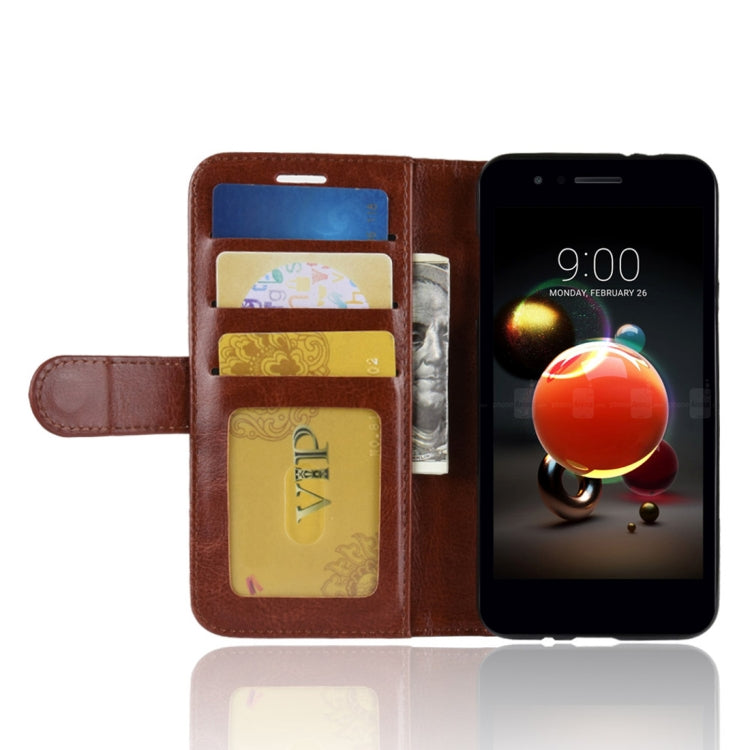 For LG K8 (2018) PU + TPU Crazy Horse Texture Horizontal Flip Leather Case with Wallet & Holder & Card Slots