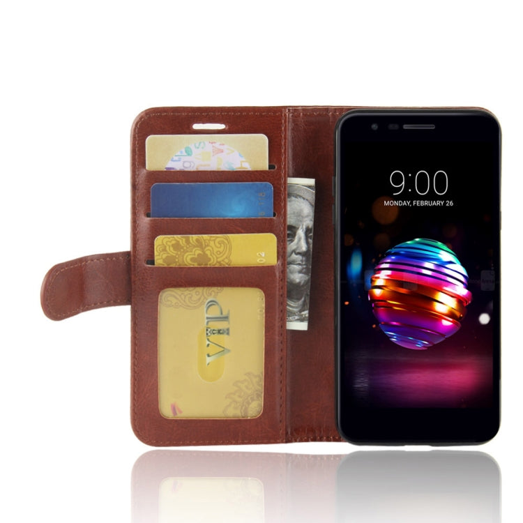For LG K10 (2018) PU + TPU Crazy Horse Texture Horizontal Flip Leather Case with Wallet & Holder & Card Slots