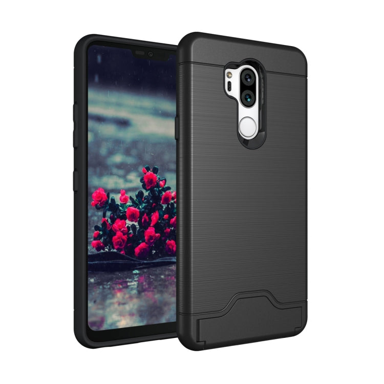 Brushed Texture Case for LG G7 ThinQ , with Holder & Card Slot