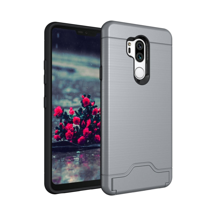 Brushed Texture Case for LG G7 ThinQ , with Holder & Card Slot