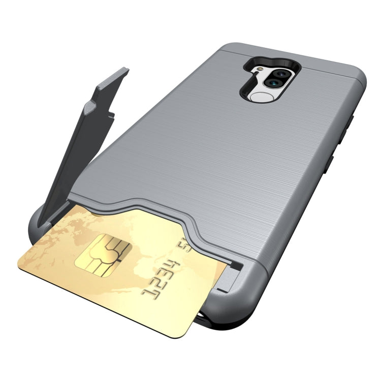 Brushed Texture Case for LG G7 ThinQ , with Holder & Card Slot