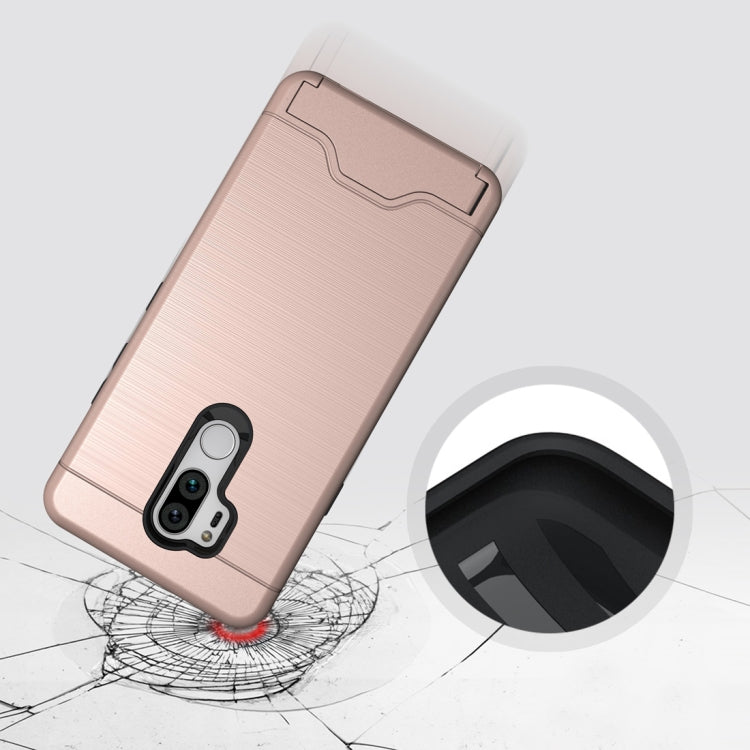 Brushed Texture Case for LG G7 ThinQ , with Holder & Card Slot