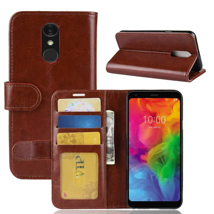 Crazy Horse Texture Horizontal Flip Leather PU + TPU Case for LG Q7, with Wallet & Holder & Card Slots