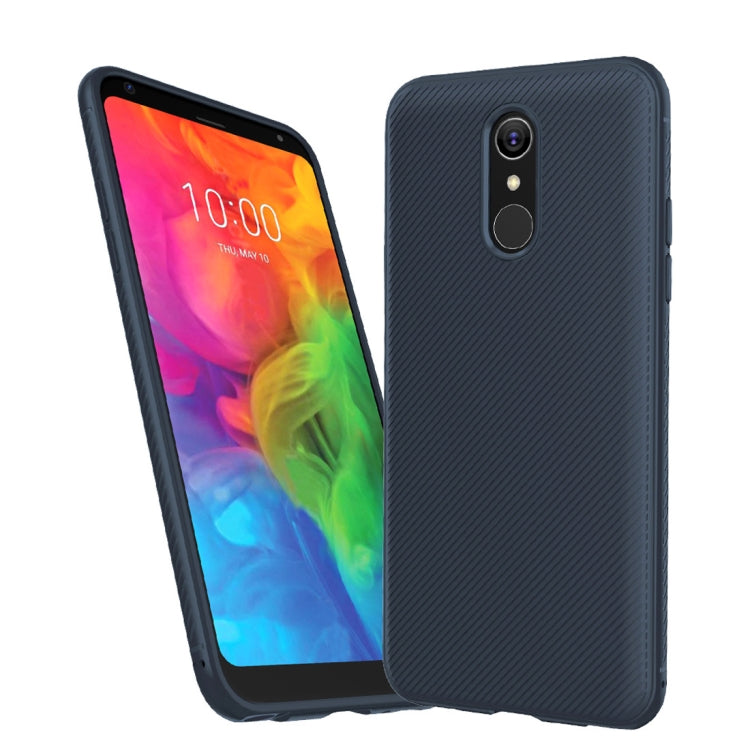 lenuo Leshen Series Stripe Texture TPU Case for LG Q7 (Blue)