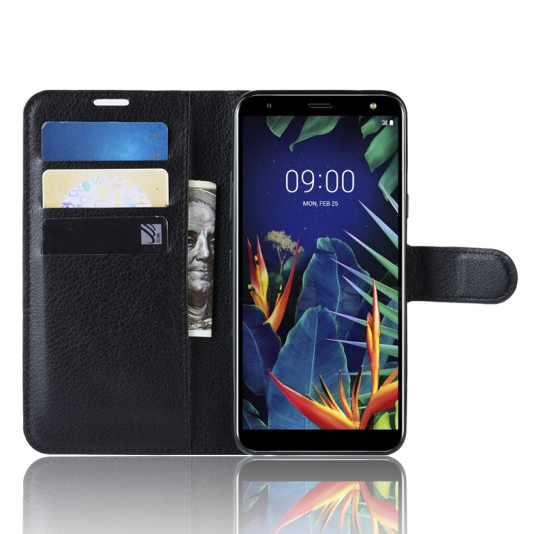 Litchi Texture Horizontal Flip Leather Case for LG K40, with Wallet & Holder & Card Slots